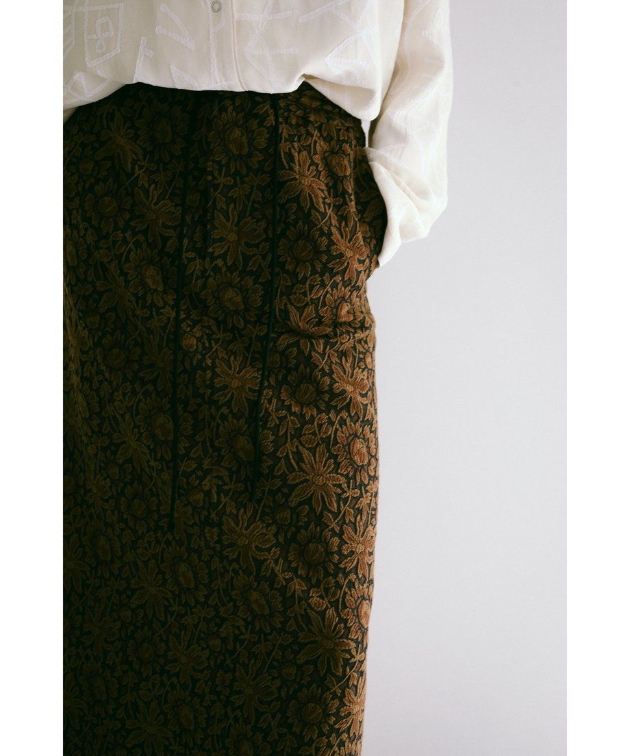 Adam jacquard long skirt / アダムジャカードロングスカート (ブラウン)