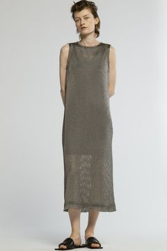 【25SS】RASCHEL SLEEVELESS DRESS / ラッセルスリーブドレス (エクリュ/ブラック)
