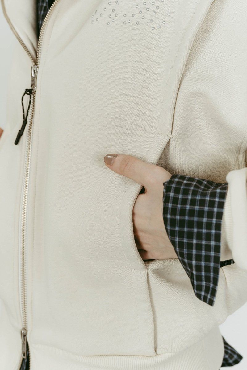 pierced hooded sweatshirt (Lightbeige) / ピアス スウェットフーディ (ライトベージュ) / 26SS