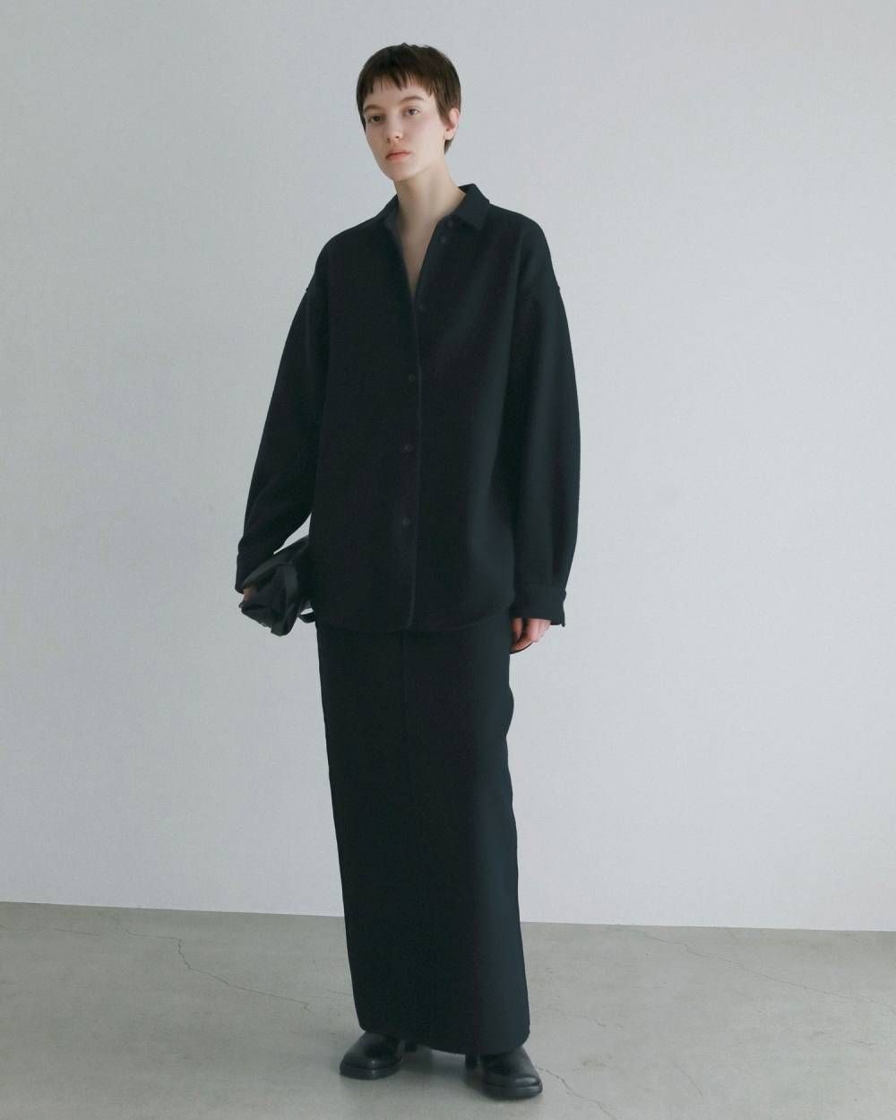 ウールカットオフスカート (ネイビー) Wool Cutoff Skirt (Navy) / 26AW 【6月29日まで期間限定予約】