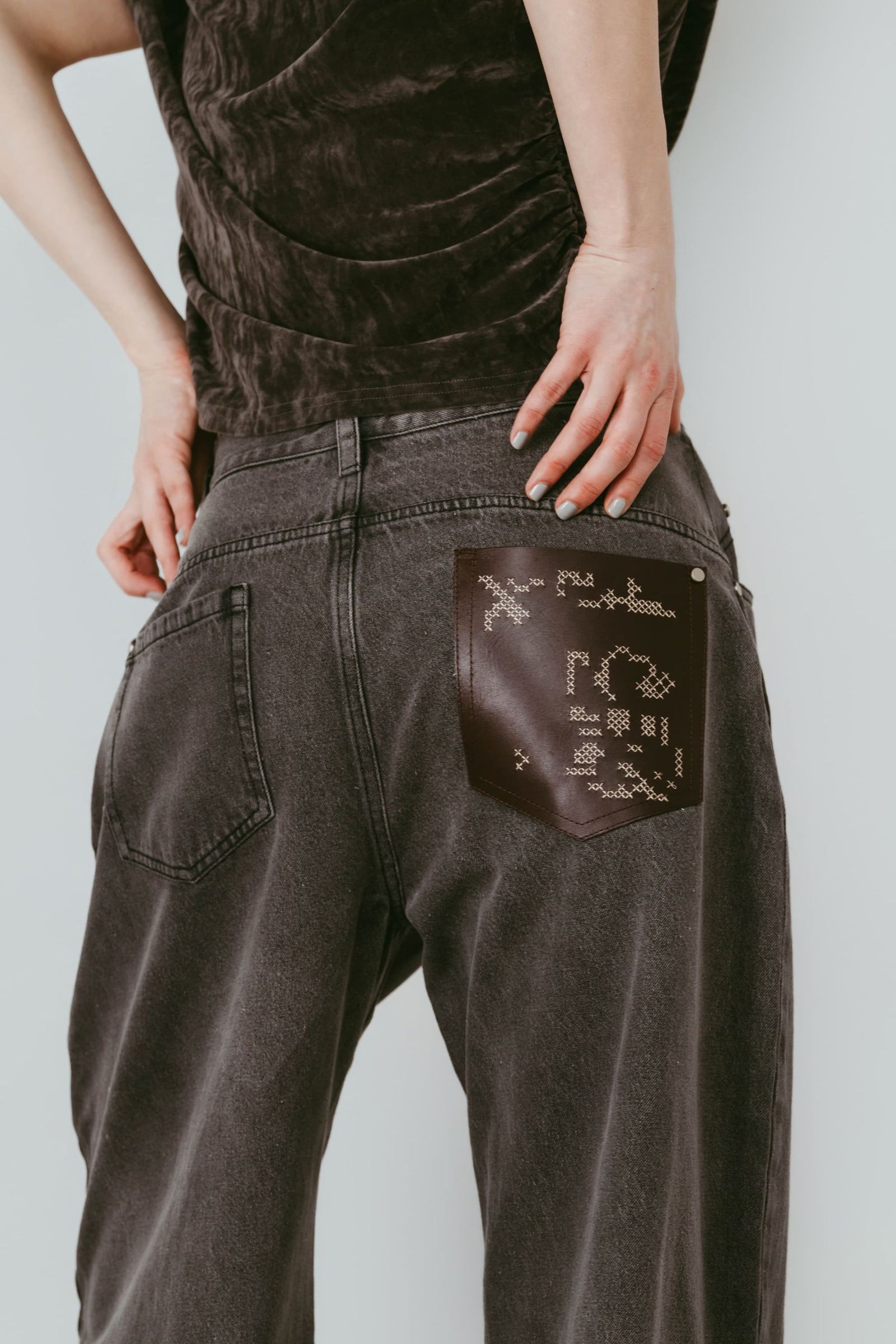 ワイドベルボトムデニムパンツ (グレー) wide bell-bottom denim pants (Gray) /  26SS