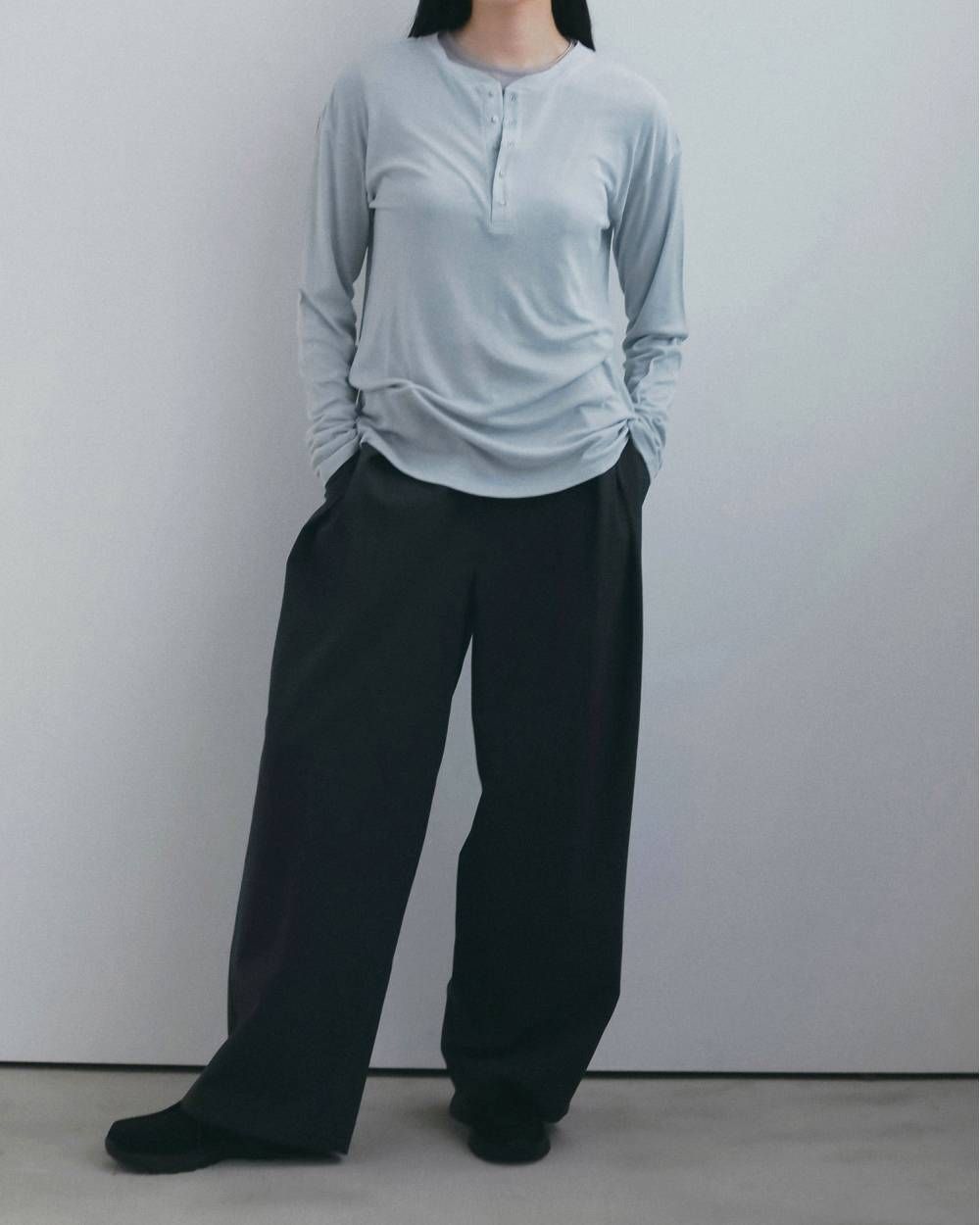 ラックワイドパンツ (チャコールグレー) Tuck Wide Pants (Charcoal gray) / 26AW 【6月29日まで期間限定予約】