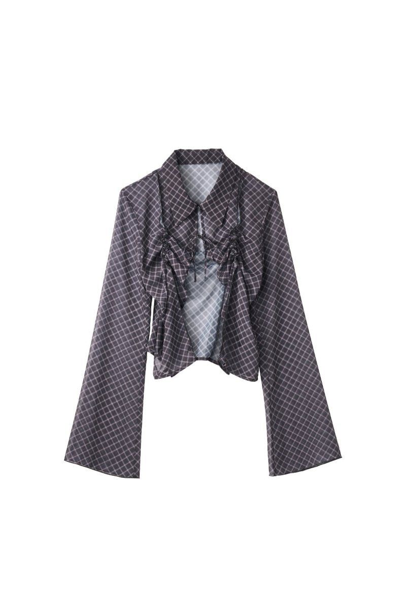 sheer collared blouse (Black) / シアー ブラウス (ブラック) / 26SS