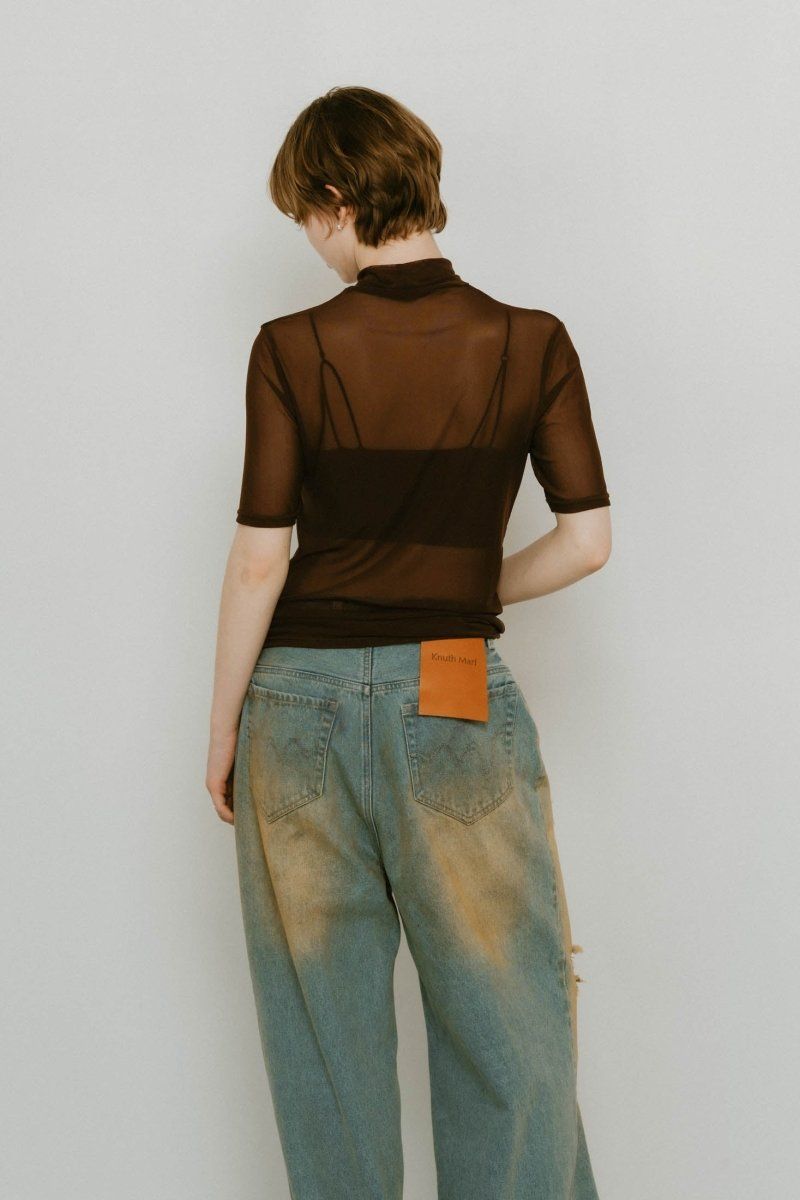 K motif sheer tops / Kモチーフ シアートップス (ブラウン) / 25SS