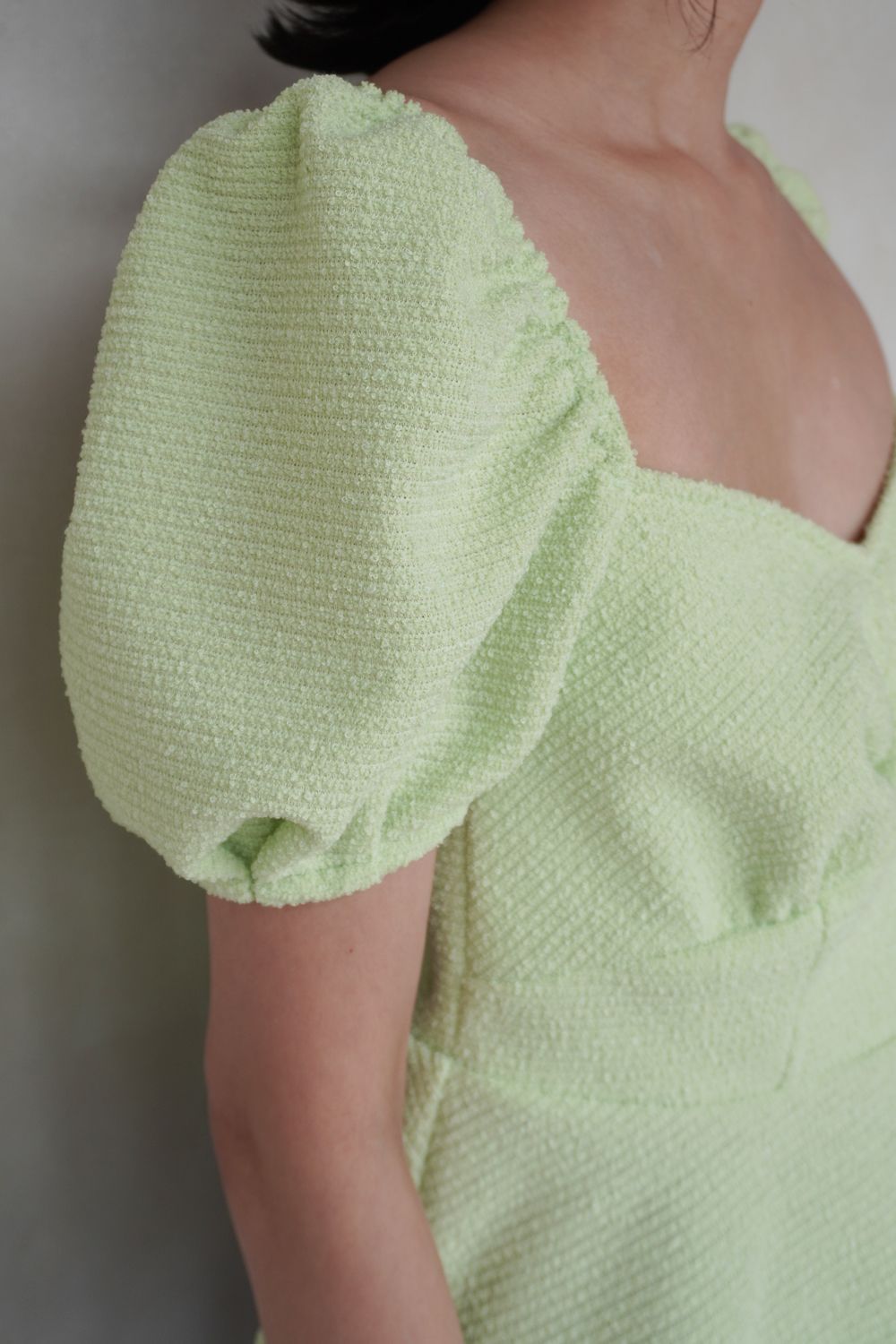 POOFY TOWEL LIKE MINI TOP / パイル ミニトップス (ライム)