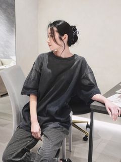 Signature Pigmentdye Grunge Destroy SS TEE / ピグメントグランジTシャツ (ブラック)