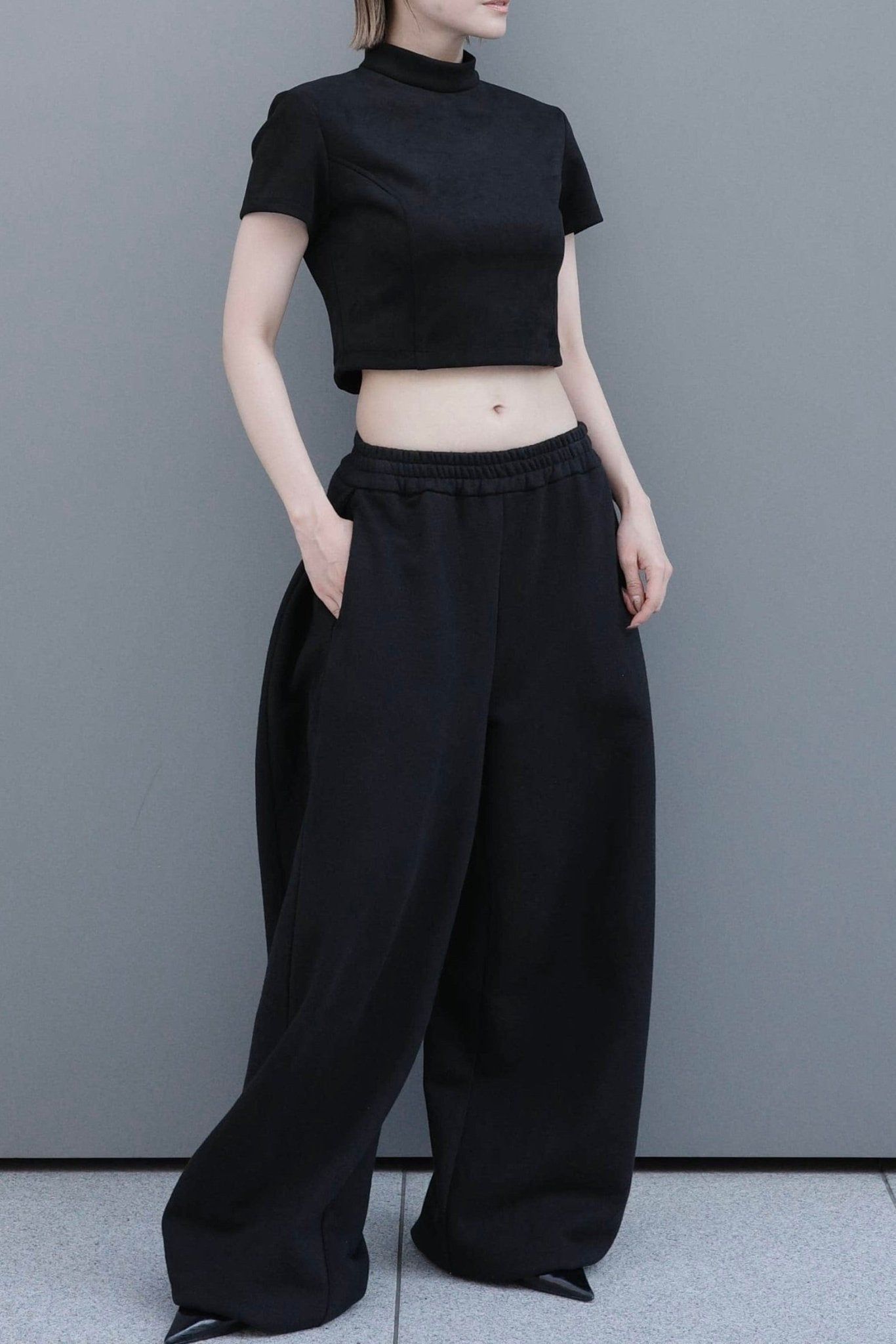 Edge volume pants / エッジボリューム スウェットパンツ (Black)