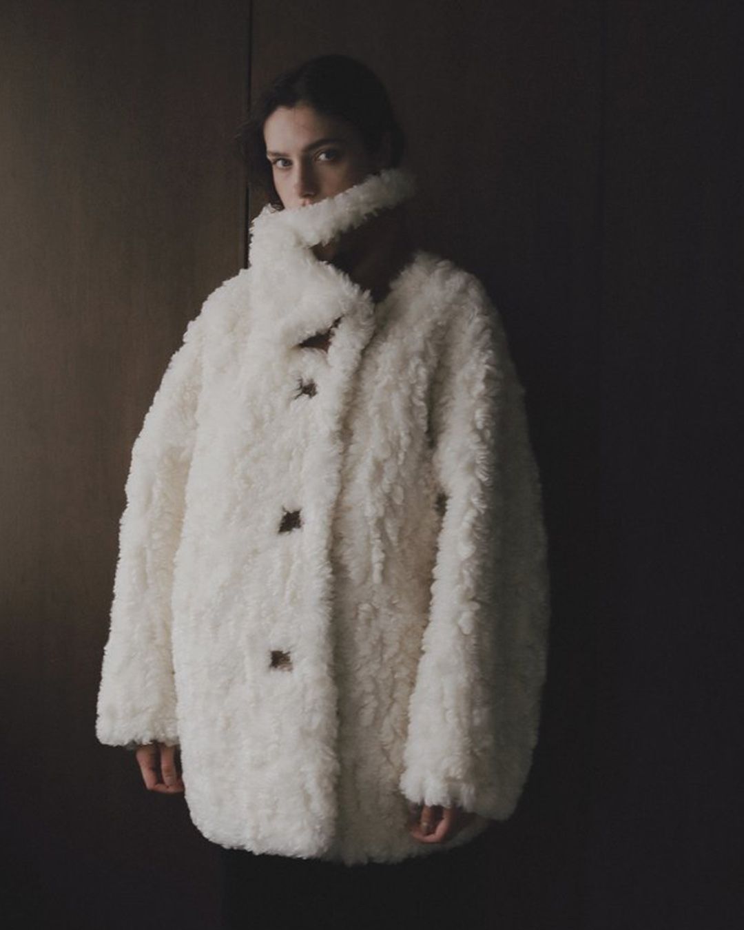 【先行予約】【26TH-03】ムートンリバーシブルコート (アイボリー) Mouton Reversible Coat (Ivory) /  エコファー  /  フェイクファー 【受注期間6/14 23:59まで】