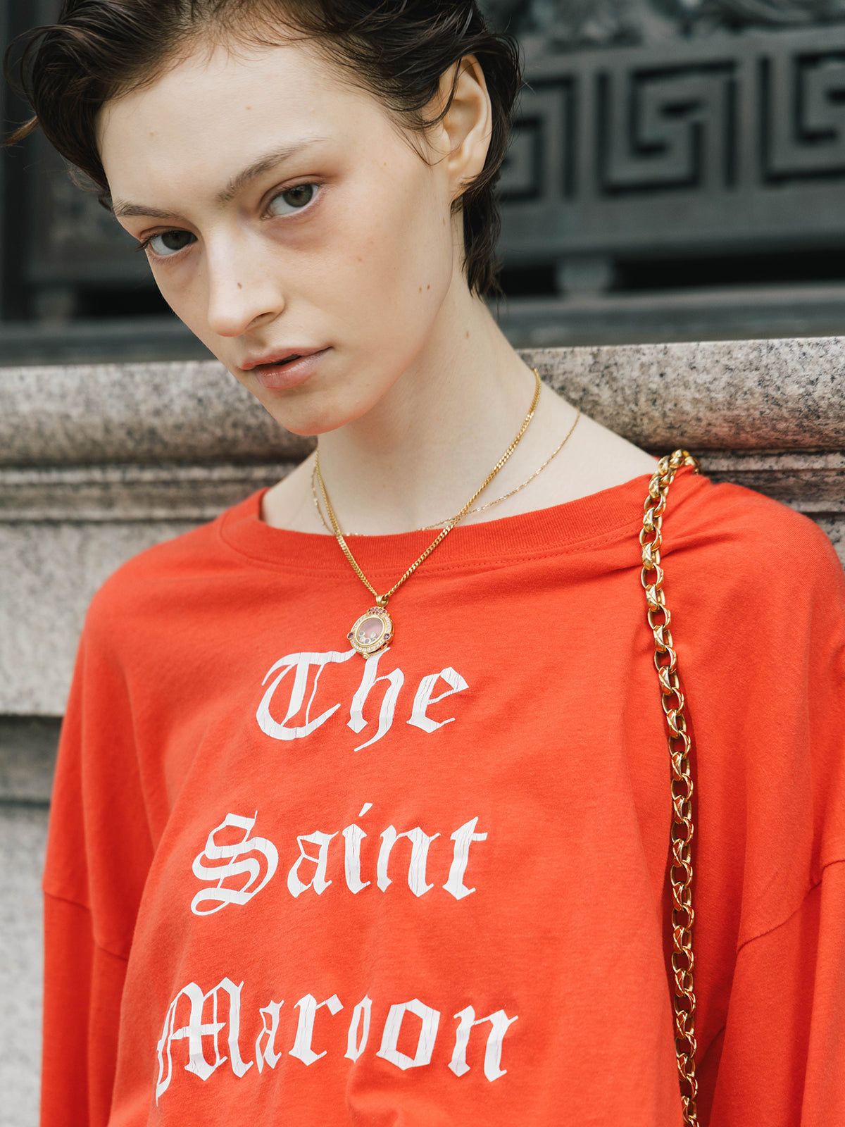 パーマネント ロングスリーブ Tシャツ (Sain Maroon Times) PARMANENT L/S TEE /  26AW
