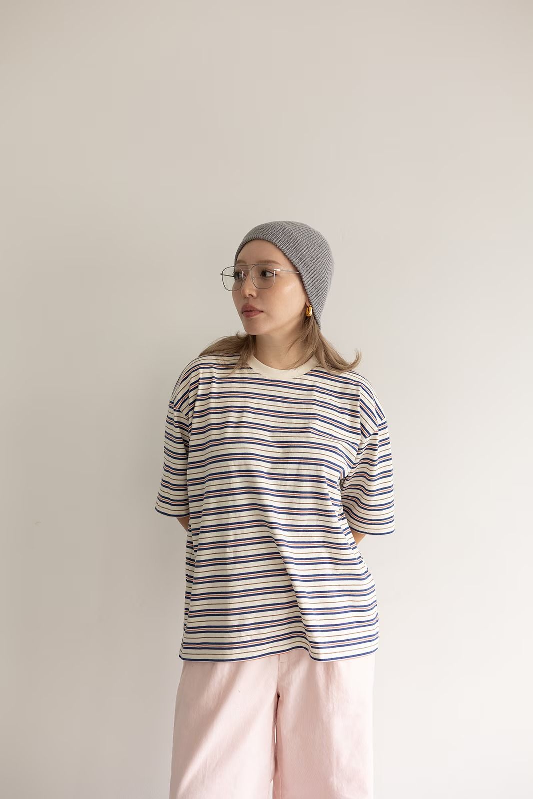 マルチボーダーTシャツ (ブルー)  Multi Border T-shirt (Blue) /  26SS