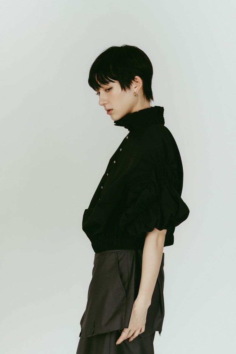 many way frill blouse (Black) / メニーウェイ フリルブラウス (ブラック) / 26SS