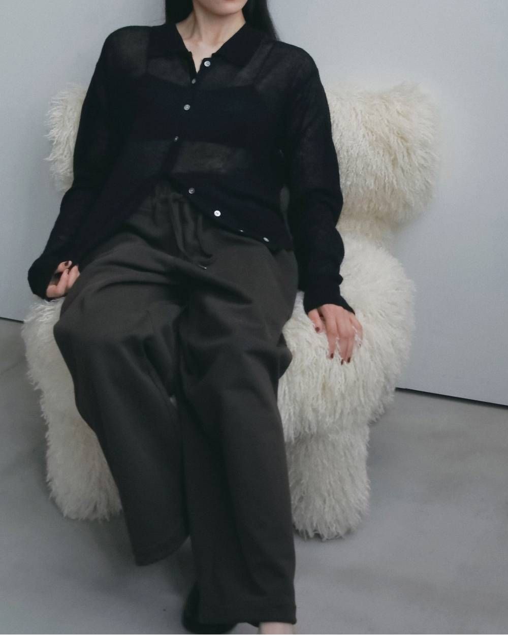 オーバーニットシャツ (ブラック) Over Knit Shirts (Black) / 26AW 【6月29日まで期間限定予約】