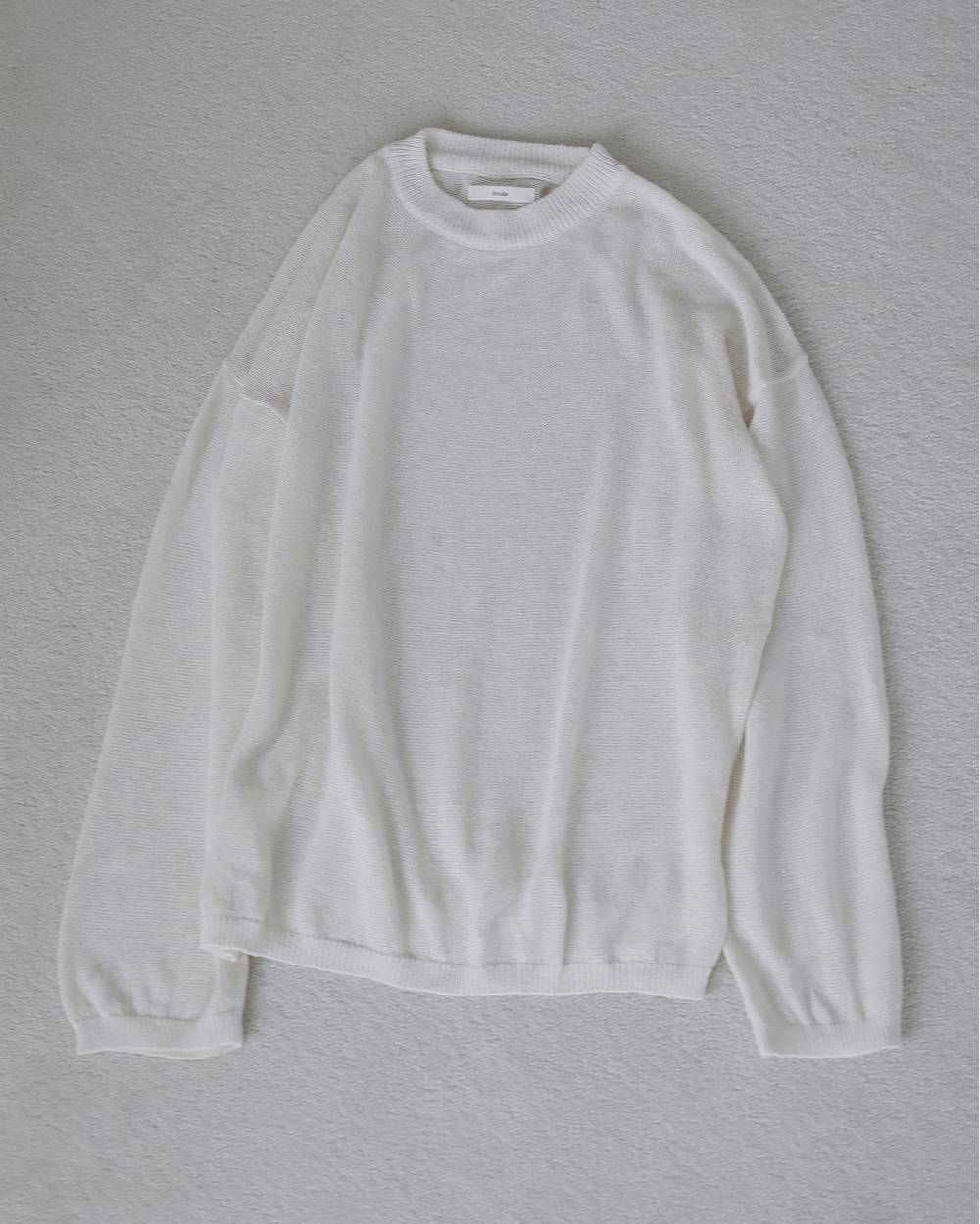 コットンリネン ルーズニット (アイボリー) Cottonlinen Loose Knit (Ivory) / 27SS