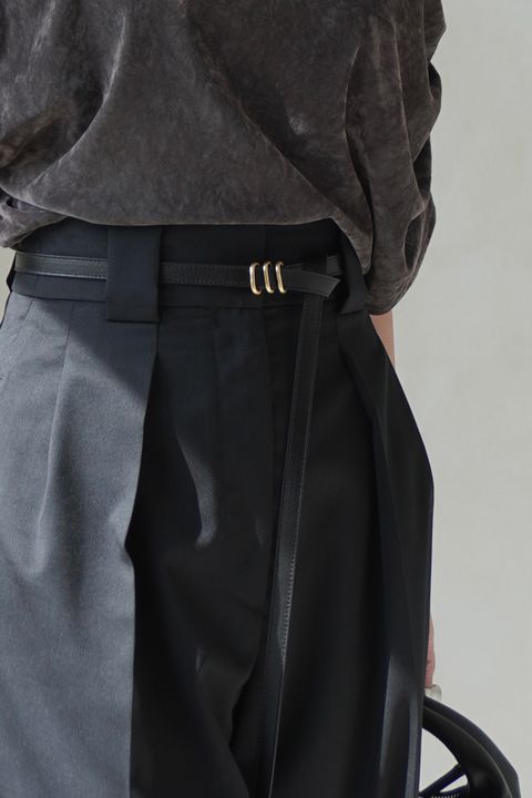 カウハイドナローベルト (ブラック) Cowhide Narrow Belt (Black) / 26AW