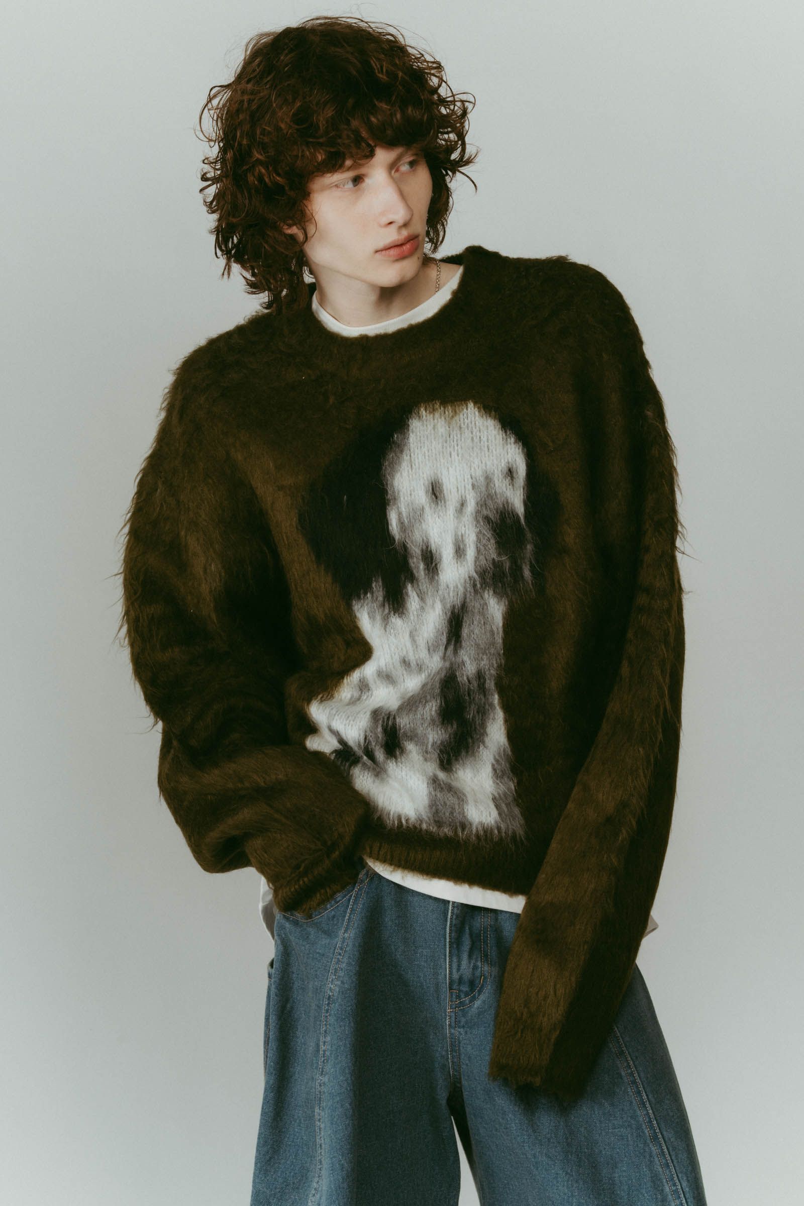 dalmatian shaggy knit(unisex) / ダルメシアン シャギーニット (グリーン) / 25AW