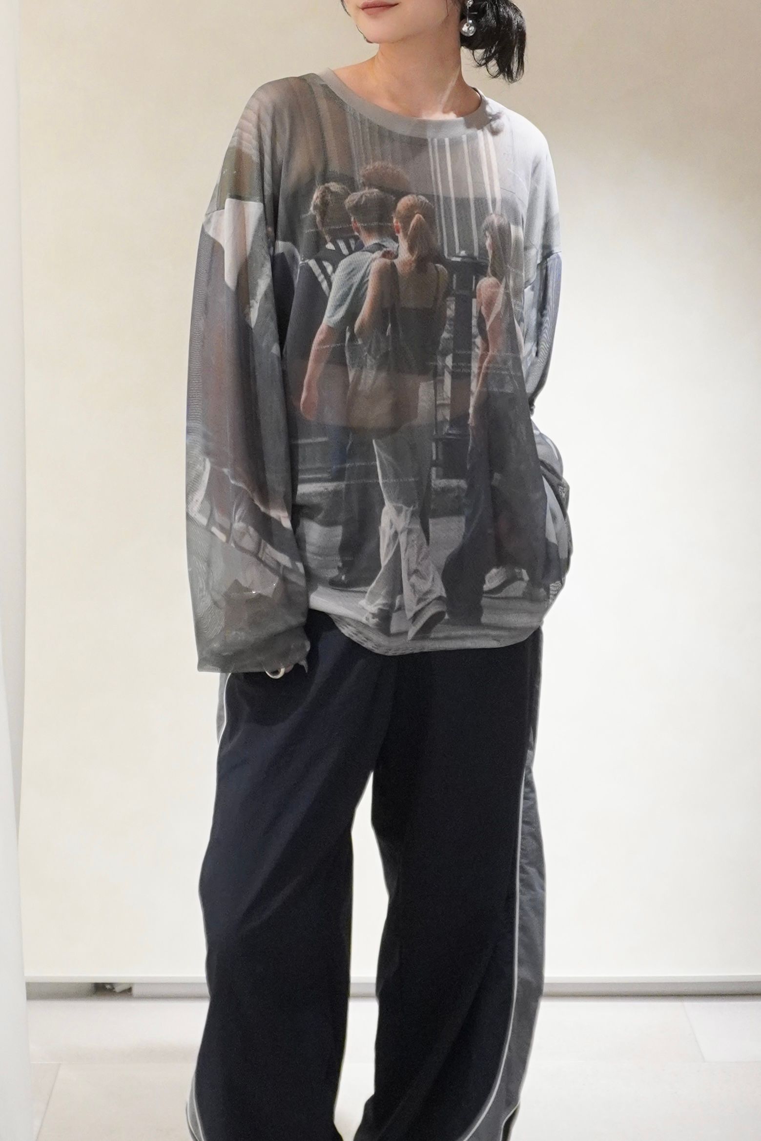 シアープリント ロングスリーブTシャツ (ガールズ) school sheer long-sleeve tee(unisex) (Girls) /  26SS