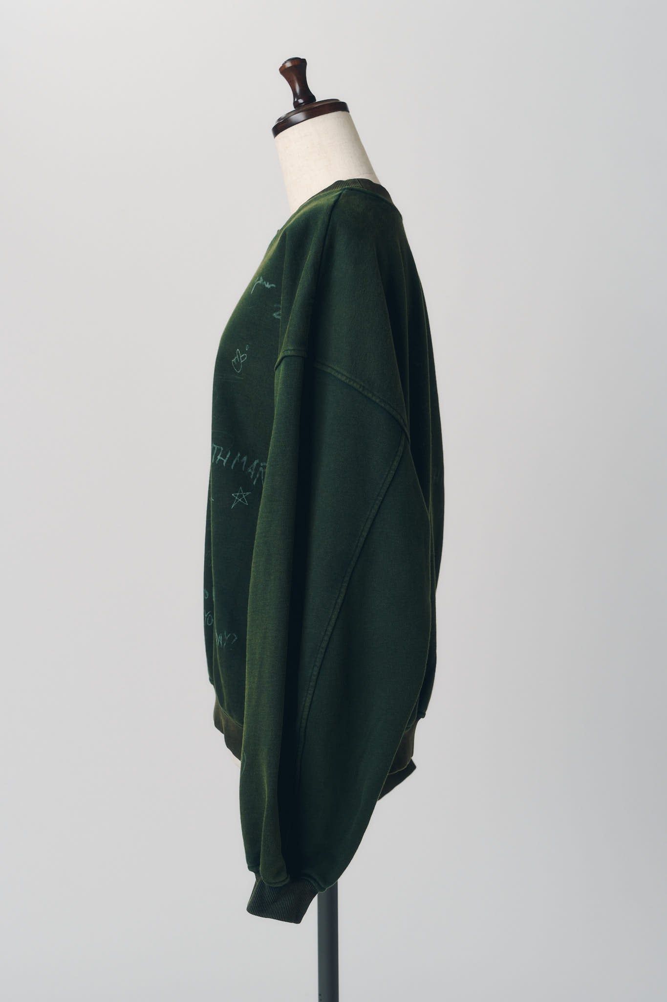メッセージ スウェット (グリーン) message sweatshirt(unisex) (Green) / 26AW