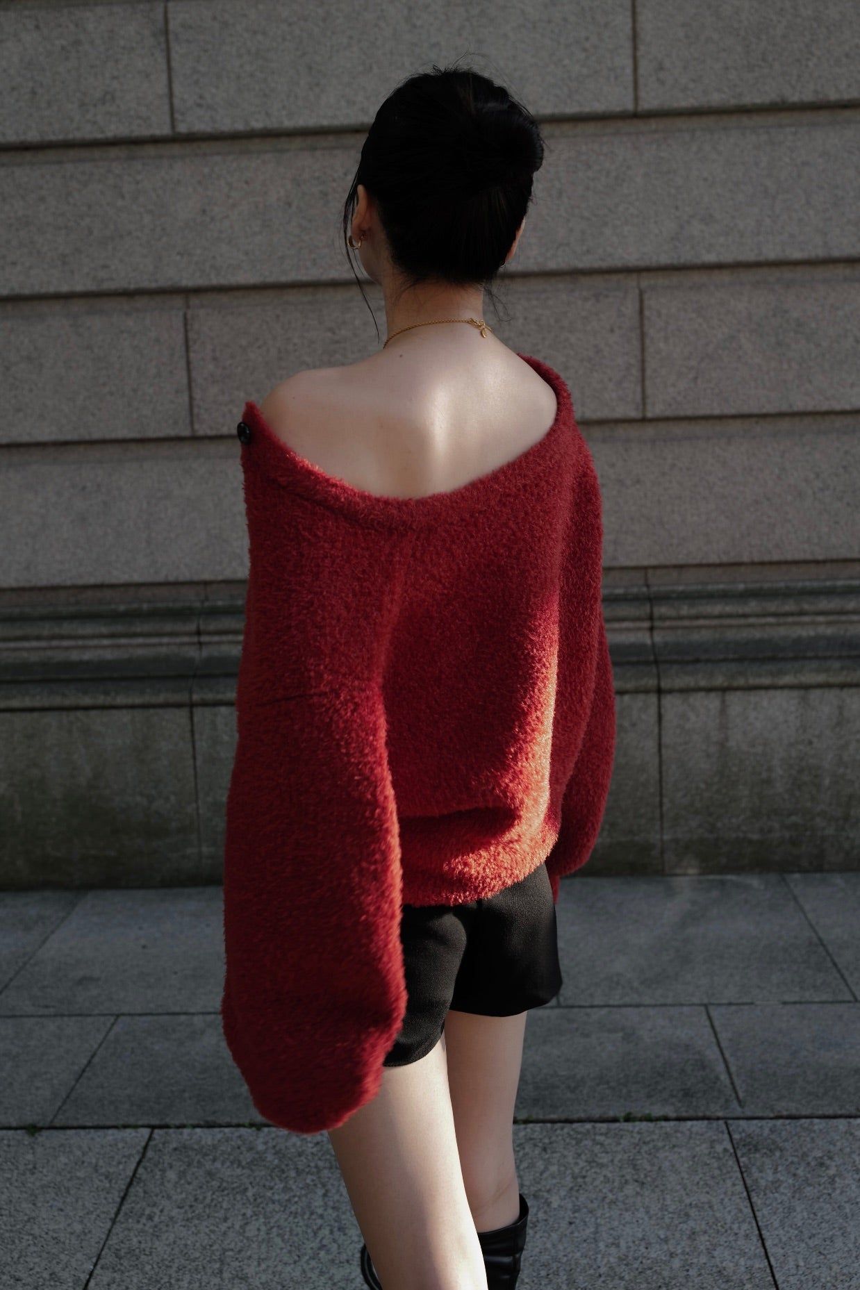 Poodle knit cardigan / プードルニット カーディガン (レッド)