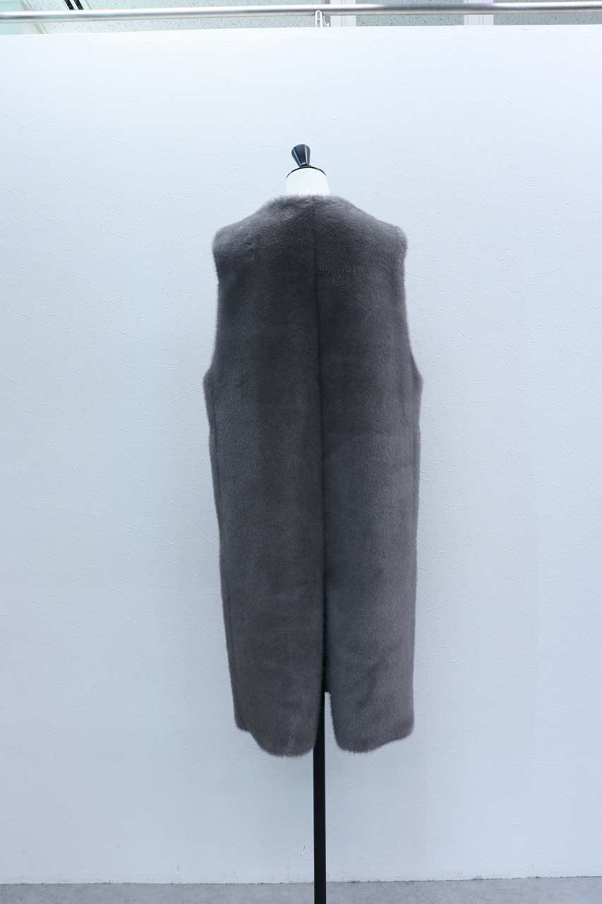 リバーシブル ムートンジレ (グレー) Reversible shearling gilet (Gray) / 26AW