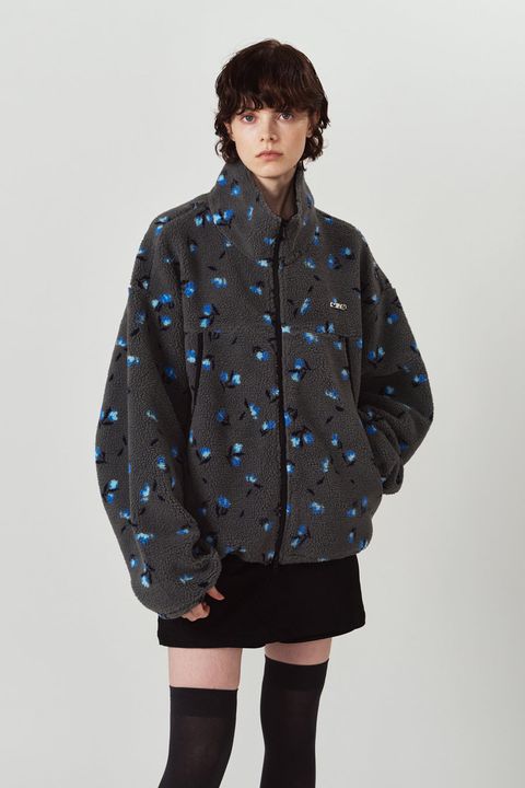 フラワー ボアフリース (グレー) flower boa fleece(unisex) (Gray) / 26AW