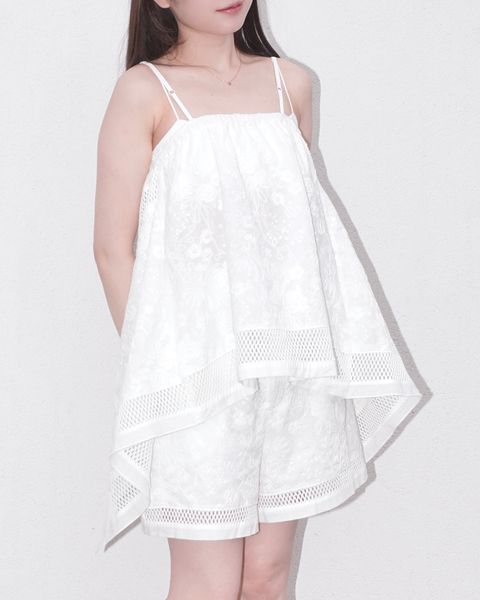 マルチウェイ キャミトップス (ホワイト) multi way drape panel cami tops (White) /  26SS