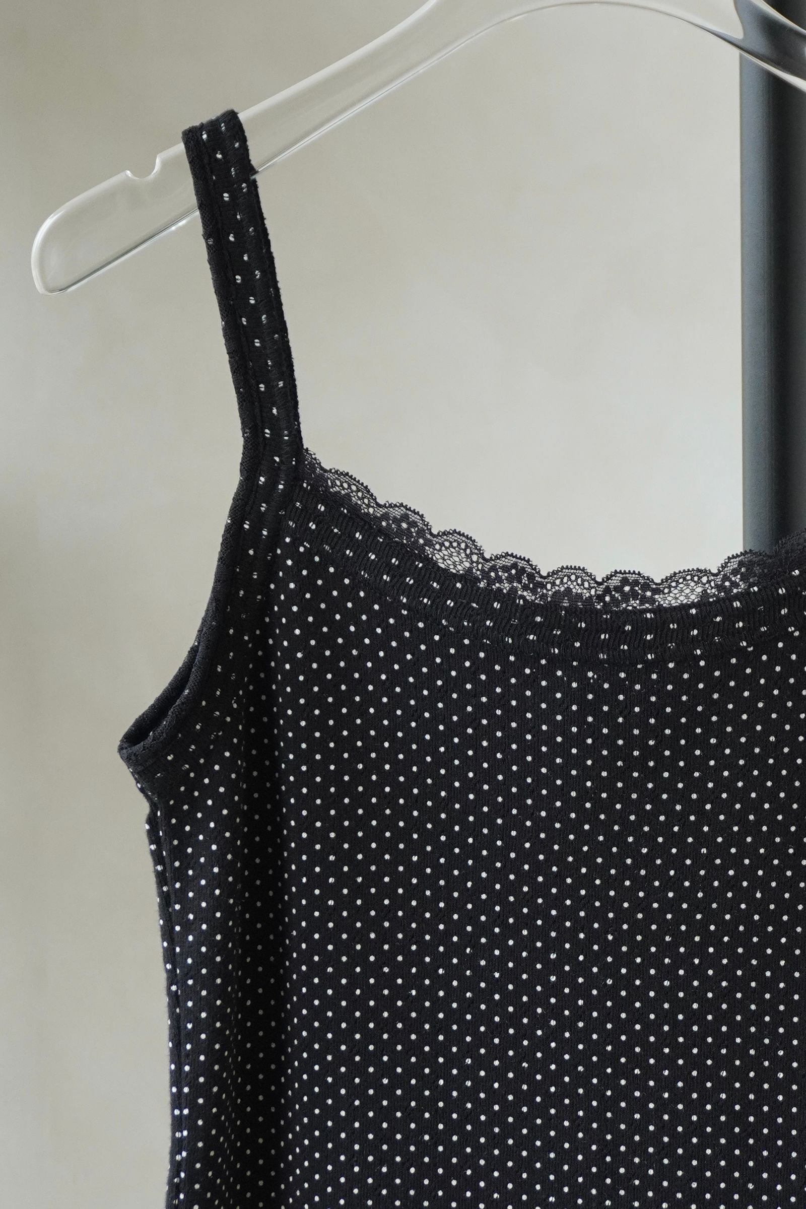 レースディテール キャミソール (ドット) lace detail camisole (Dot) /  26SS