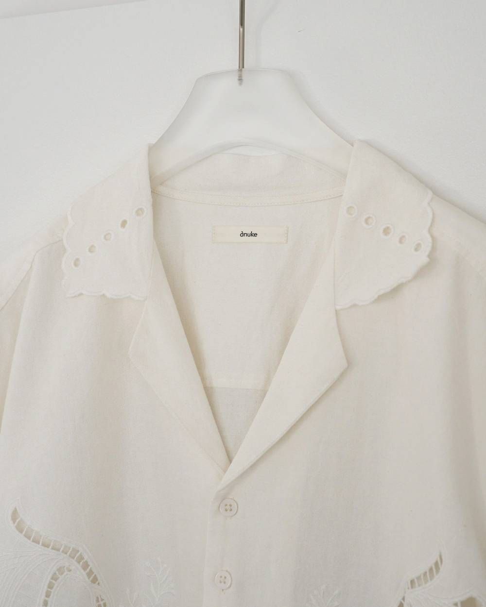 カットワーク オープンカラーシャツ (ホワイト) Cutwork Opencollar Shirts (White) /  26SS