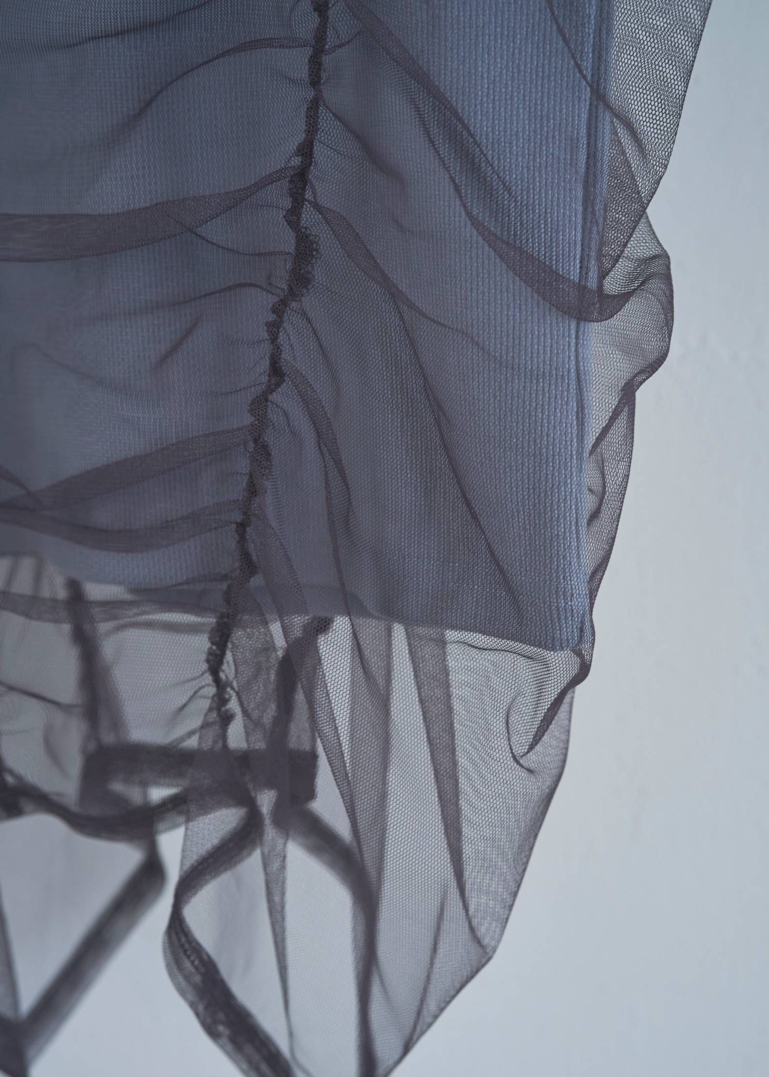 チュールリブタンク (スモーキーブルー) gather tulle layered rib tank (Smoky Blue) /  26SS