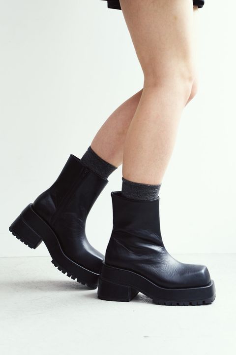 ボリューム スクエアブーツ (ブラック) volume square boots (Black) / 26AW