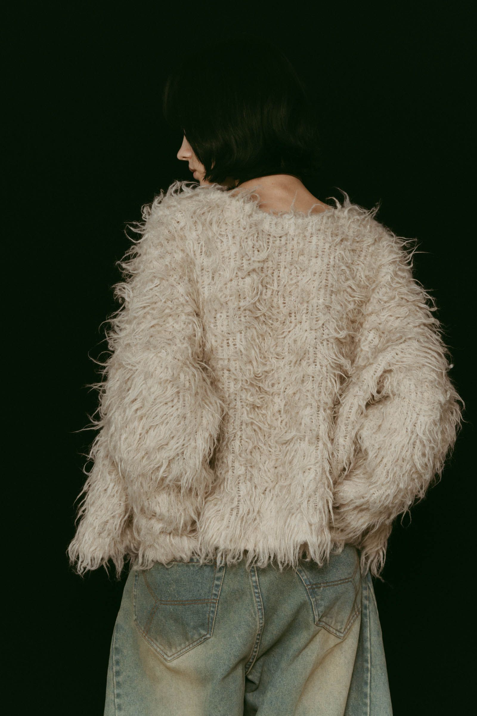 shaggy cardigan / シャギーカーディガン (ライトベージュ) / 25AW
