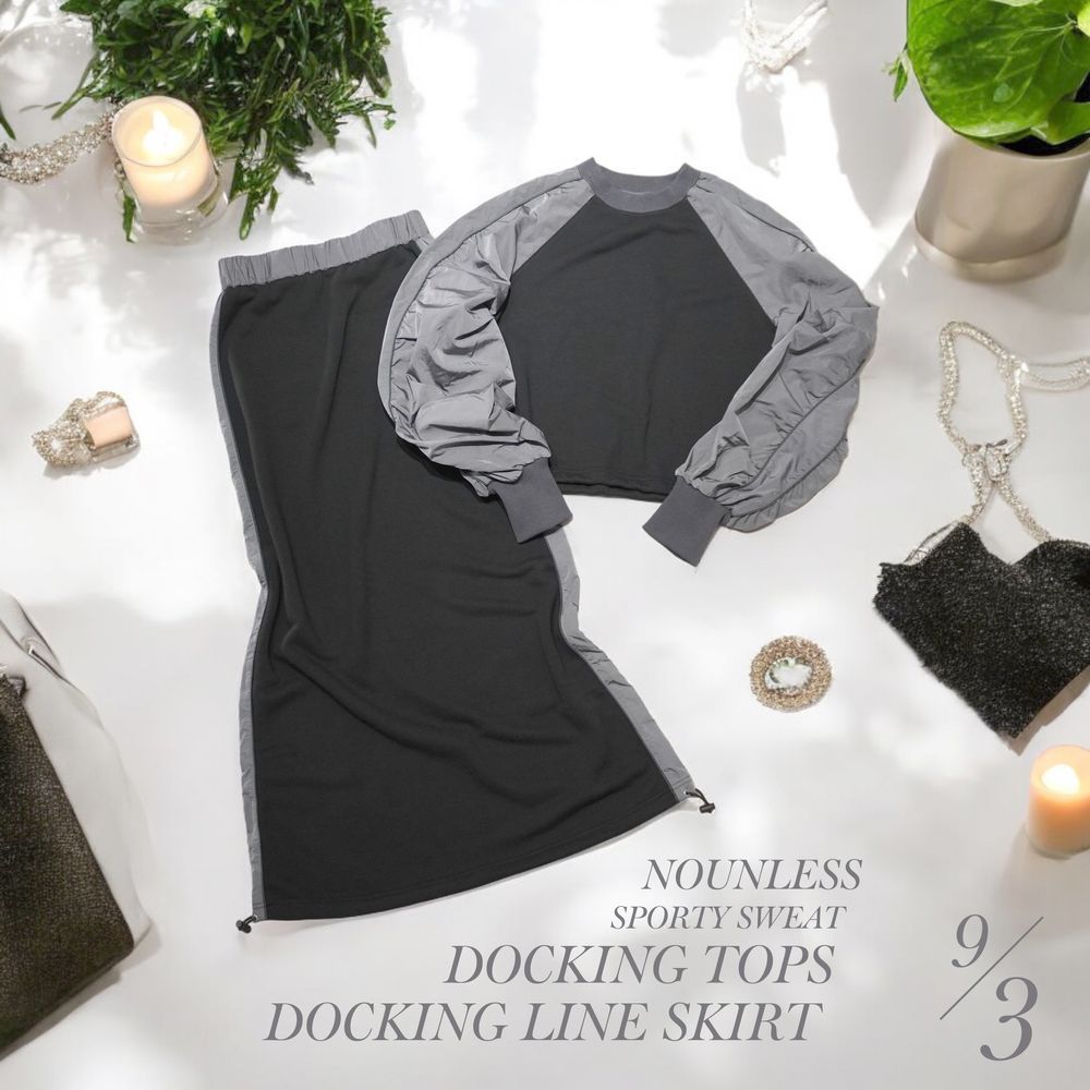 NOUNLESS SPORTY SWEAT DOCKING TOPS / SKIRT🖤