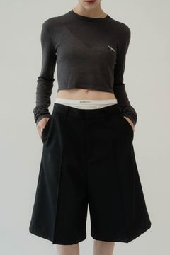 layered half pants(unisex) / レイヤード ハーフパンツ (ブラック) / 25SS  Knuth Marf