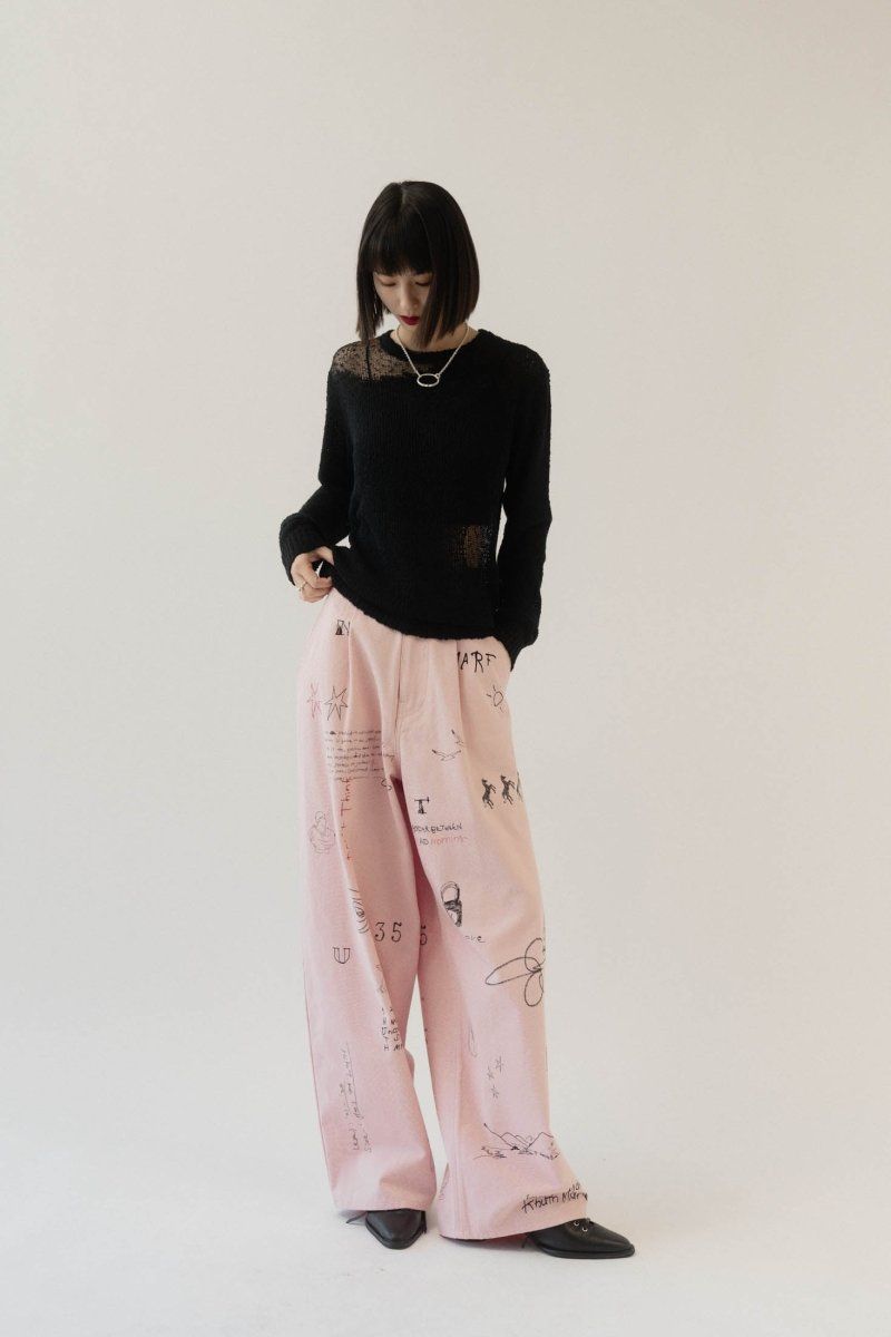 damage knit pullover / ダメージニットプルオーバー (ブラック) / 25SS