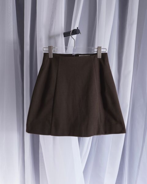 【25AW】Trapeze Silhouette Skirt Pants / トラペーズシルエットスカパン (ブラウン)