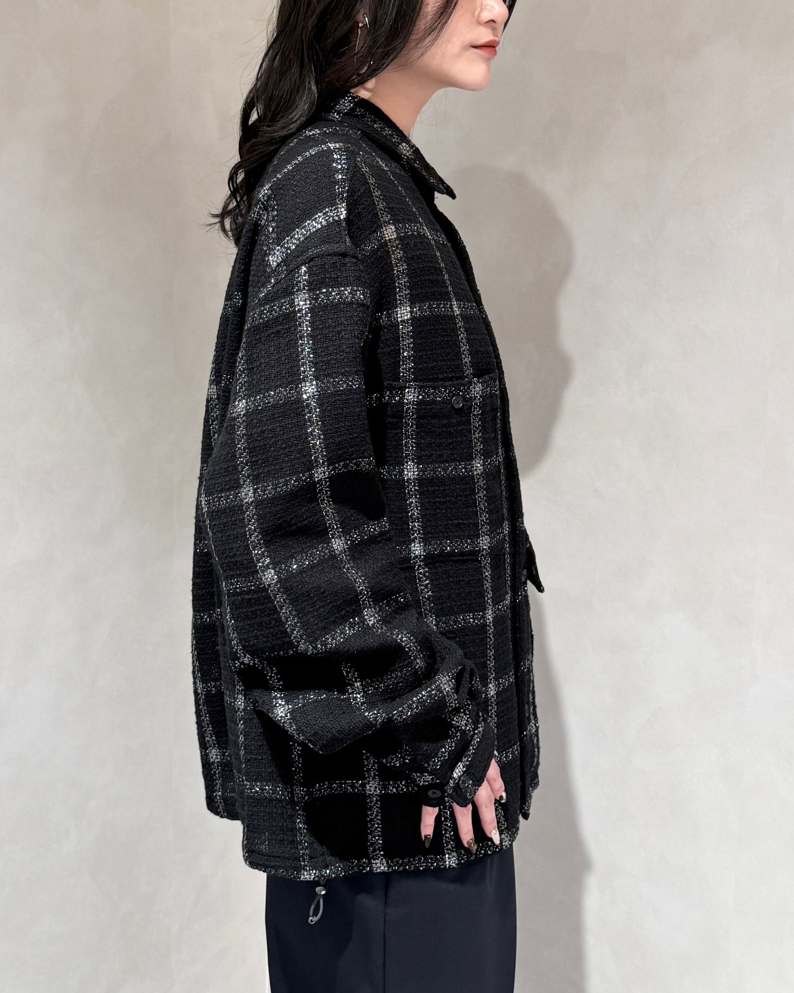 Sheer Tweed Beta Shirt / シアーツイード ベータシャツ (ブラック)