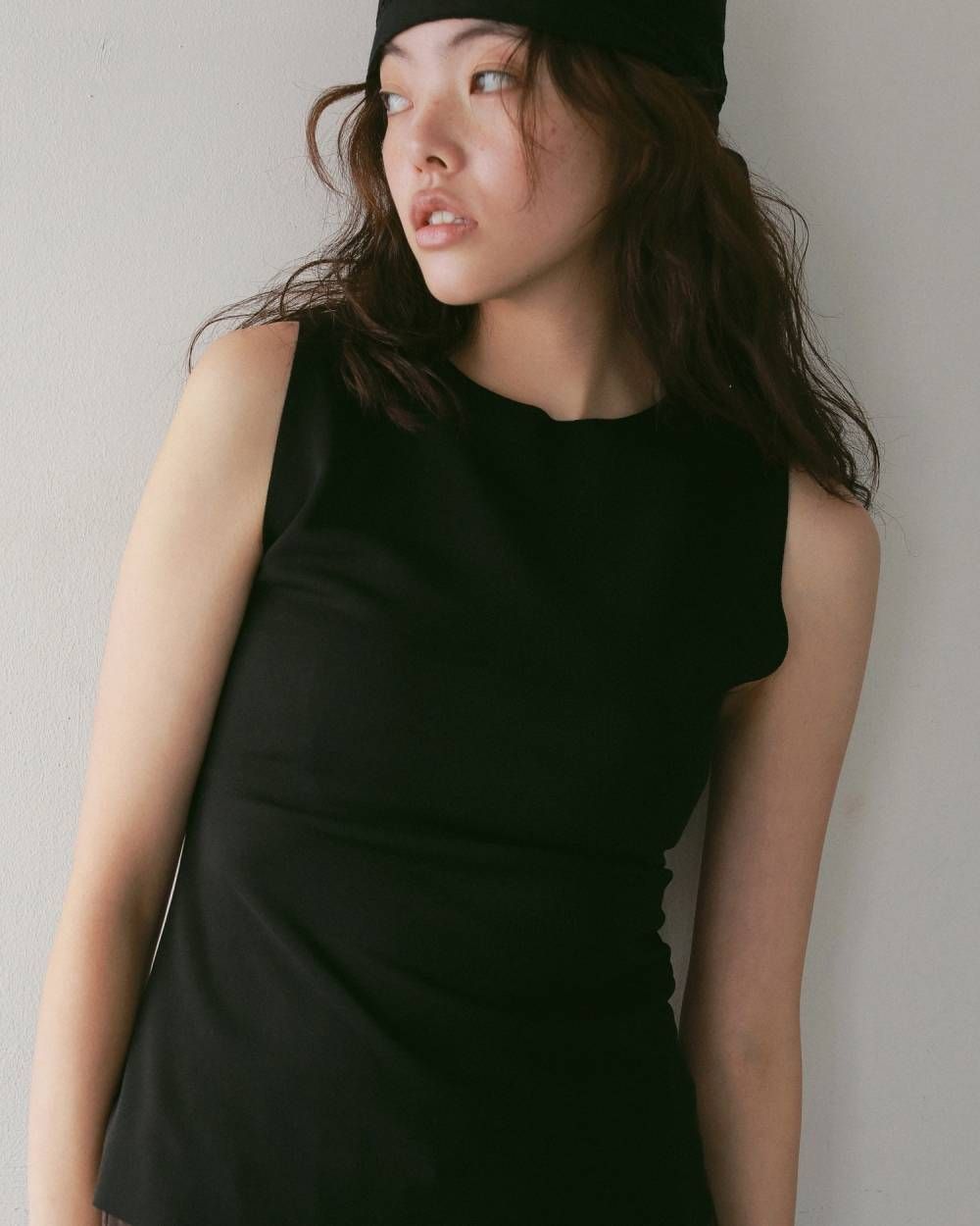 ジョーゼットタンクトップ (ブラック) Sleeveless Georgette Tanktop (Black) / 27SS
