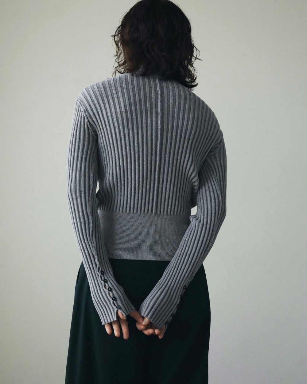 Velour Rib Knit / ベロアリブニット (ライトグレー)