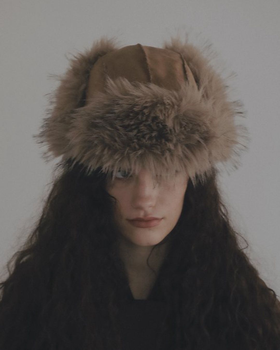 【先行予約】【26TH-16】ムートン調フライトキャップ (キャメル) Mouton Like Flight Cap (Camel) /  エコファー  /  フェイクファー 【受注期間6/14 23:59まで】