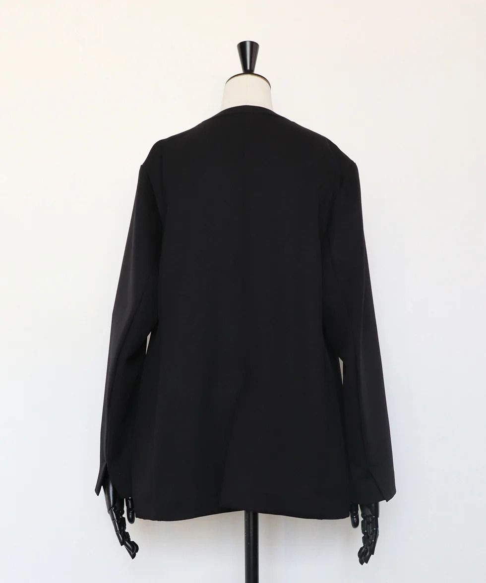 2WAY肩掛けノーカラージャケット (ブラック) Collarless Jacket (Black) /  26AW