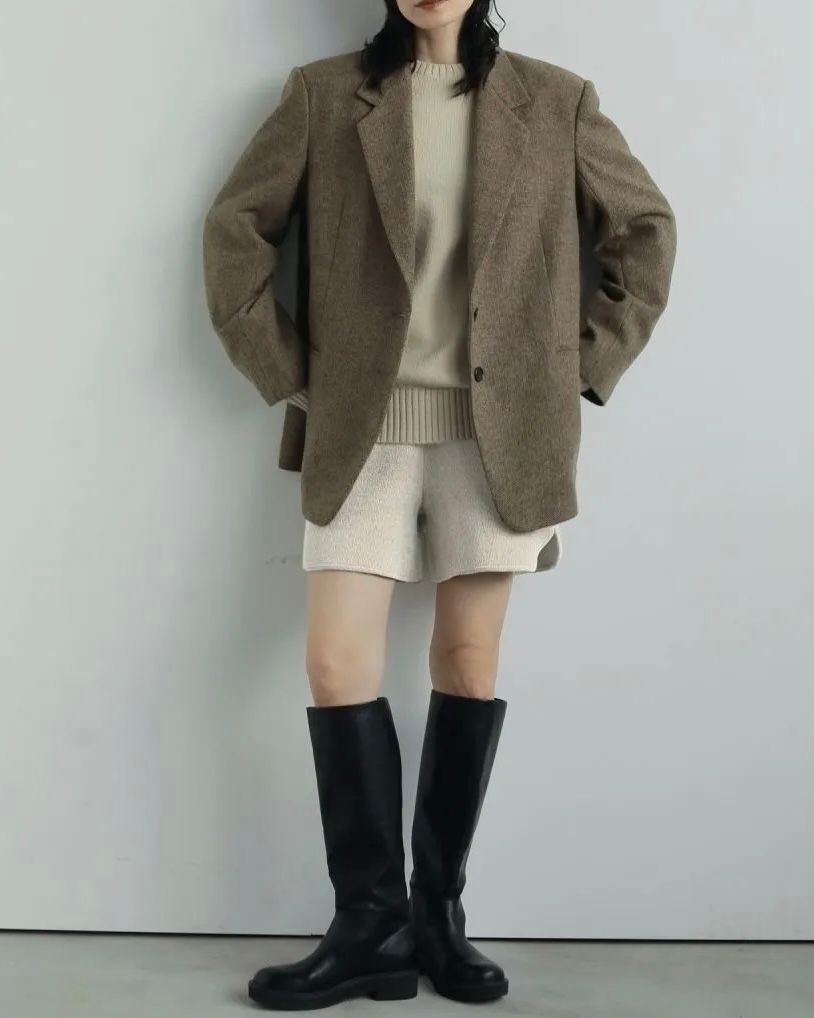 【25AW】Herringbone Wool Jacket / ヘリンボーン ウールジャケット (ベージュ)