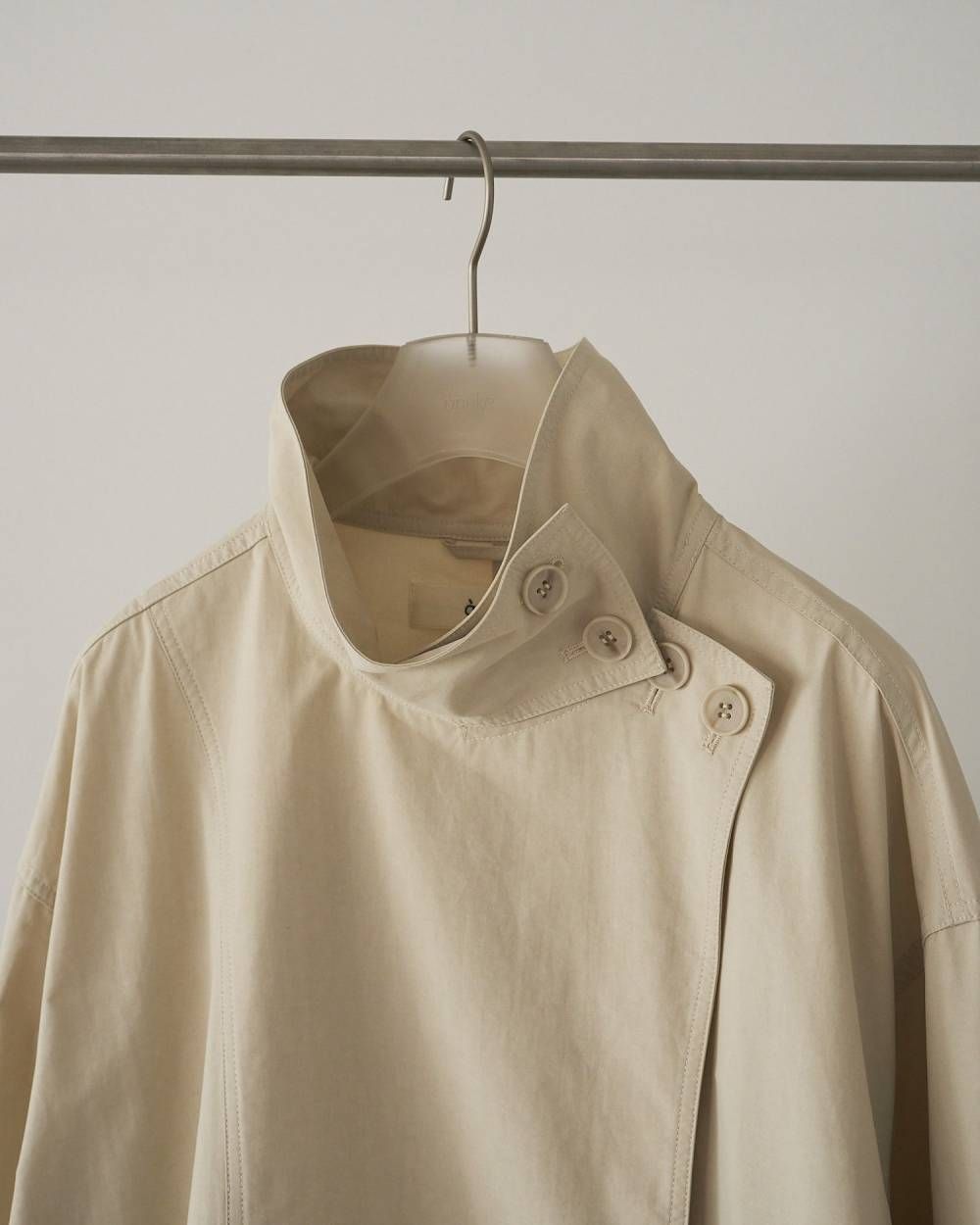 Standcollar Long Coat (Ivory) / スタンドカラー ロングコート (アイボリー) / 26SS