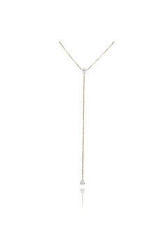 PAIR SHAPE MOISSANITE NECKLACE / ペアー シェイプ モアサナイト ネックレス K10/K18 (イエローゴールド)