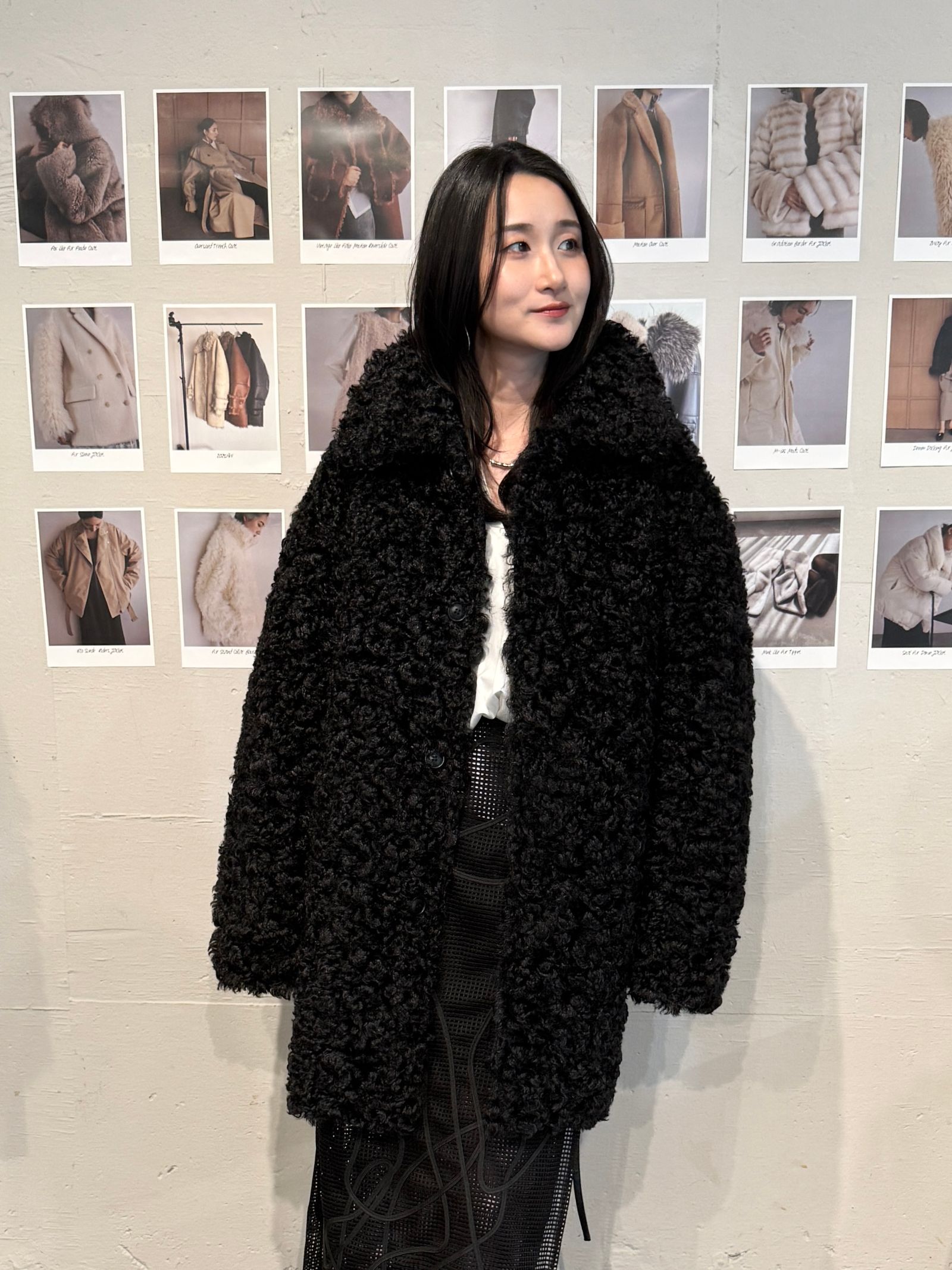 Vintage Like Fake Mouton Reversible Coat (ブラック) / ヴィンテージライクムートン リバーシブルファーコート / エコファー / フェイクファー