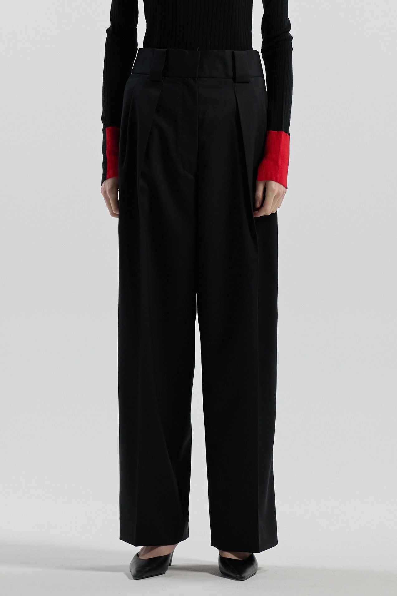 ツイル2タック ハイウエストパンツ (ブラック) TWILL / 2-TUCK HIGH-WAIST PANTS (Black) / 26AW