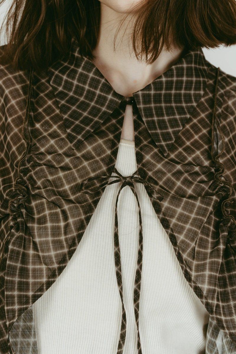 sheer collared blouse (Vintageyellow) / シアー ブラウス (ヴィンテージイエロー) / 26SS