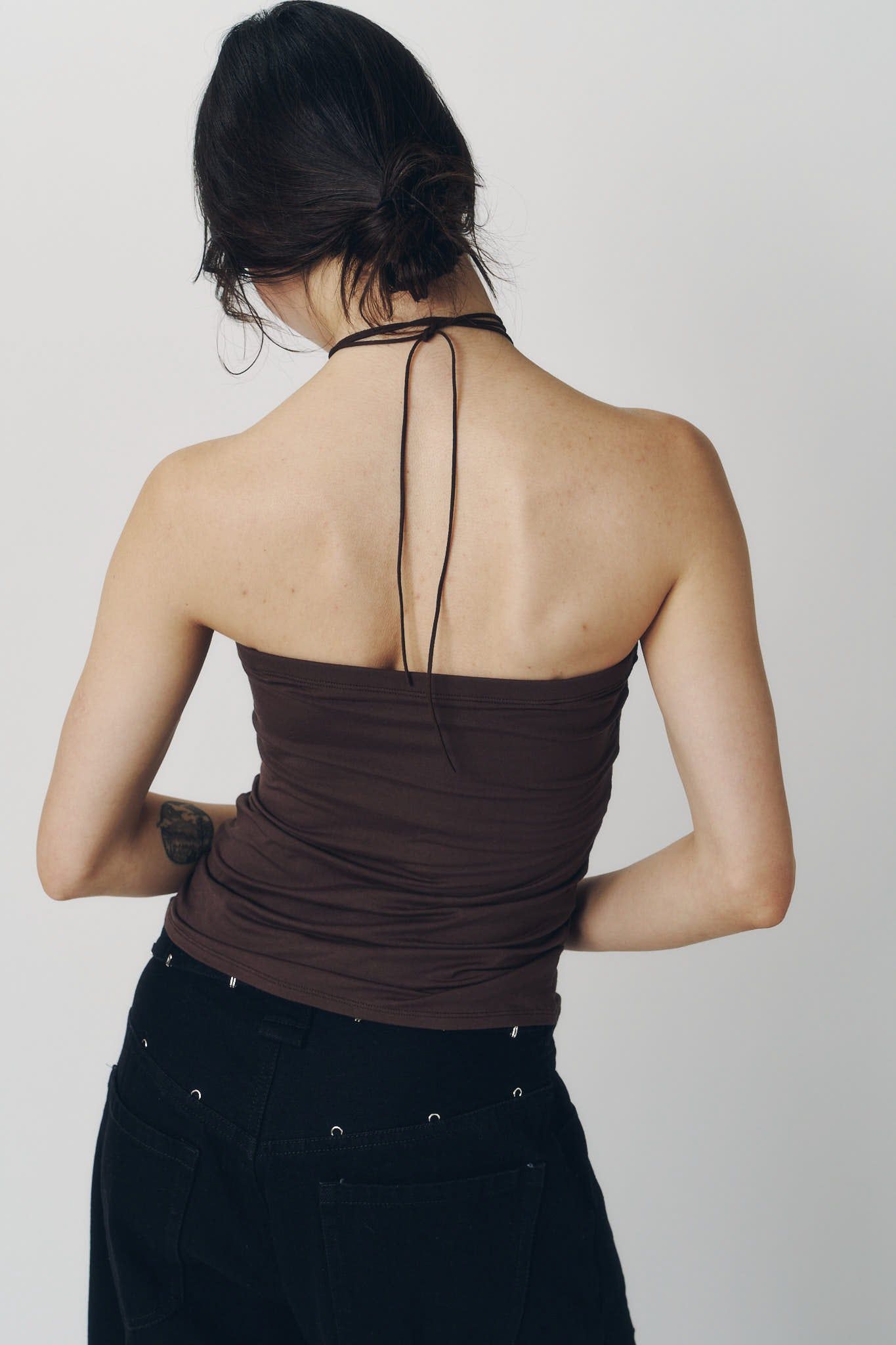 メニーウェイ ブラトップ (ブラウン) many way bra top (Brown) / 26AW