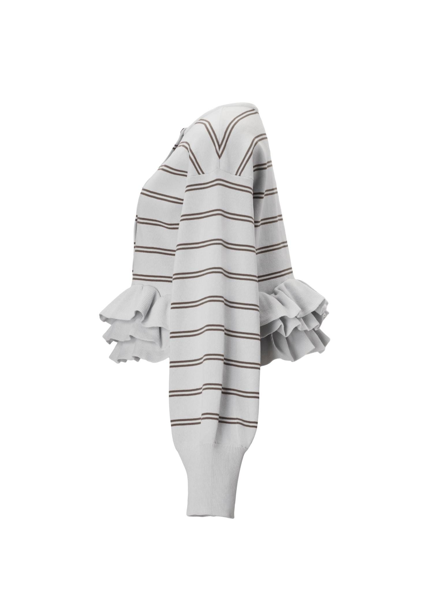 フリルニットカーディガン (スモーキーブルー) hem ruffle frill knit cardigan (SBlue) /  26SS