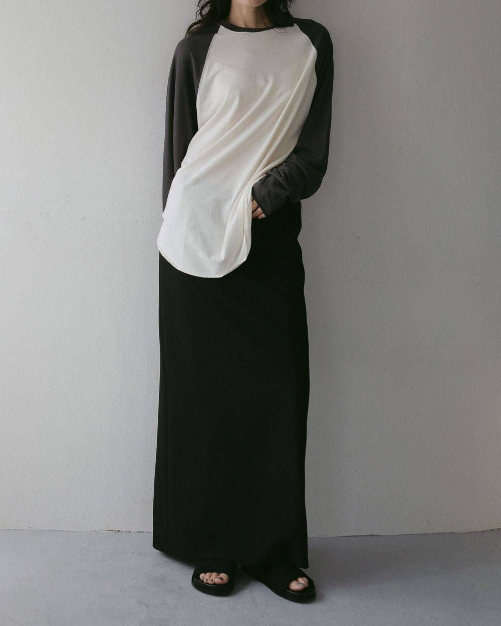 ジョーゼットペンシルスカート (ブラック) Georgette Pencil Skirt (Black) / 27SS