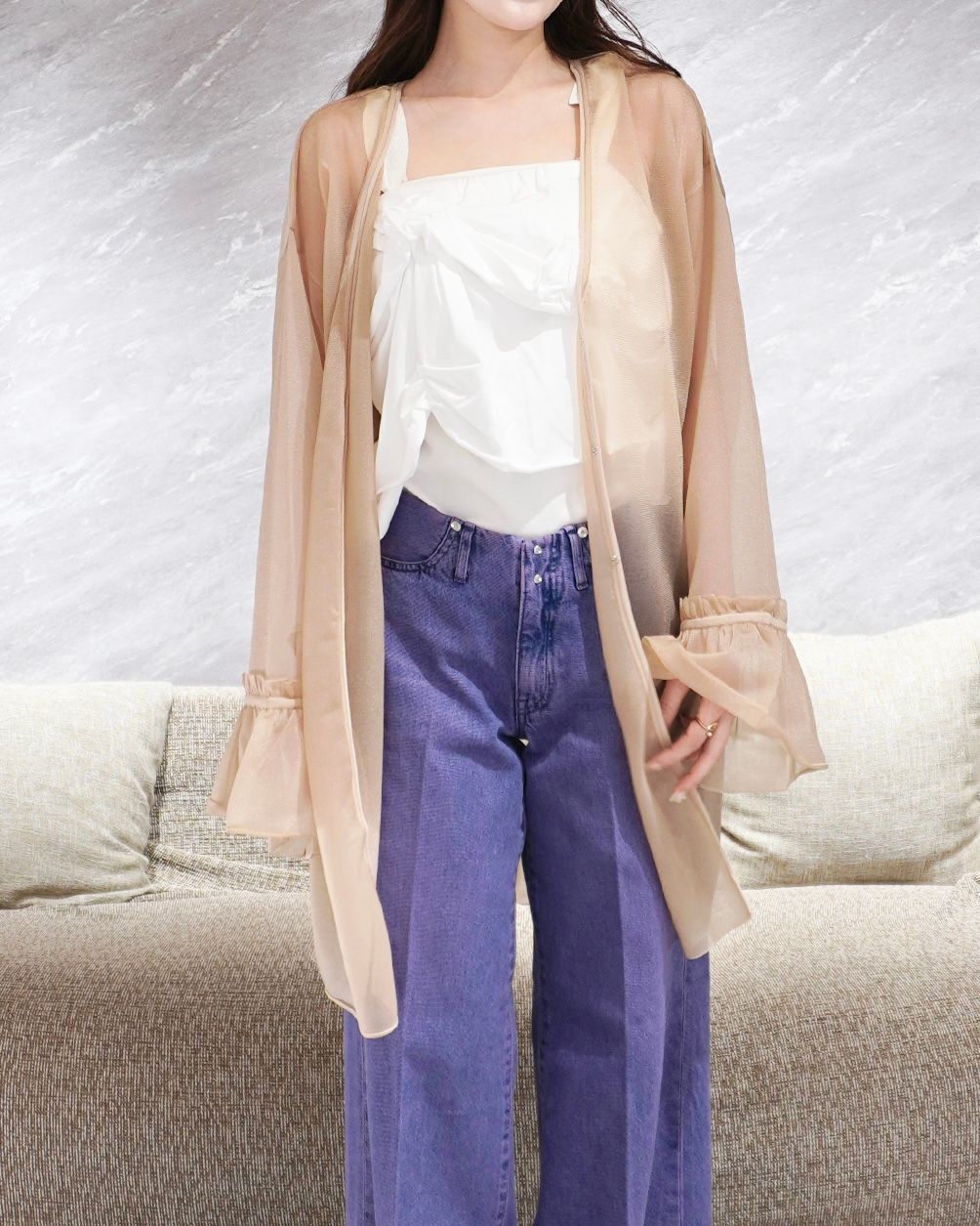 NOUNLESS - NL SHEER KNIT CARDIGAN / シアーニットカーディガン