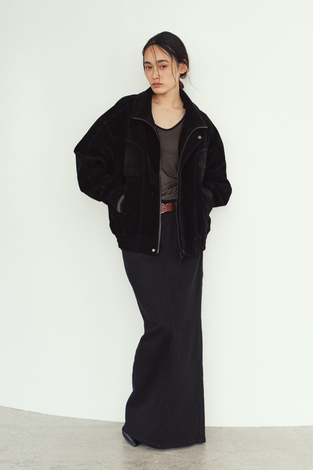 スエードブルゾン (ブラック) suede blouson(unisex) (Black) / 26AW
